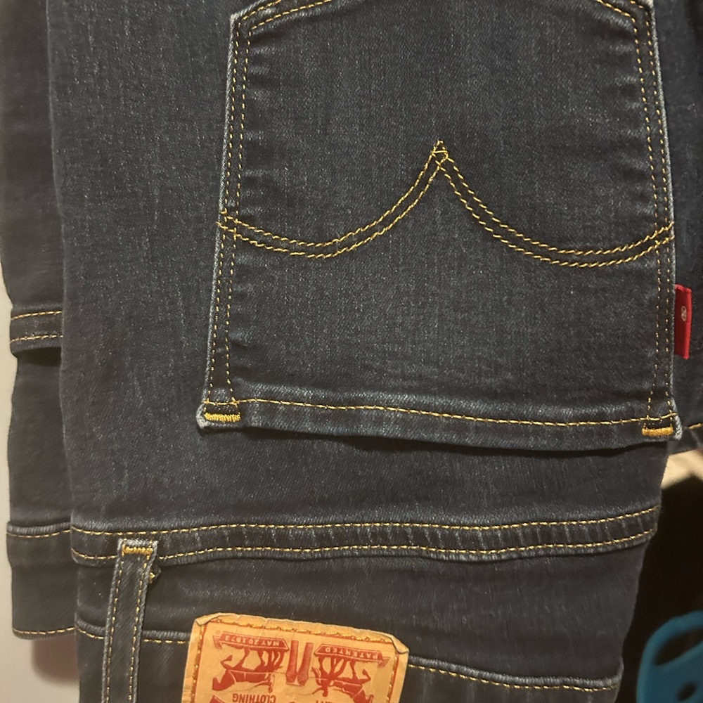 Levi's Dark Blue Jeans with Yellow Stitching